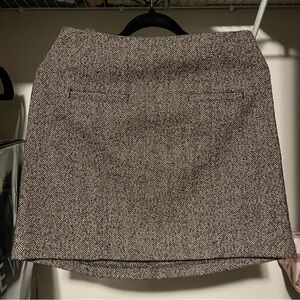 Classic Herringbone Skirt - Brown